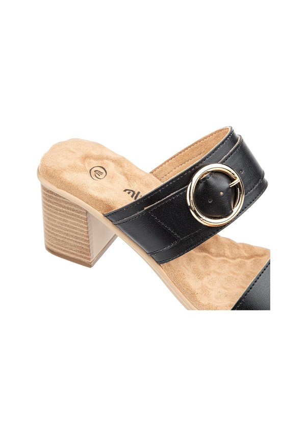 Resim Muya Koza Anatomik Taban Topuk Dikeni Kadın Terlik Siyah 