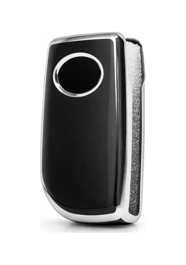 Resim Toyota Corolla Camry Avensis Auris Yaris Aygo Anahtar Koruma Kılıfı 3 Buton Siyah Gümüş 