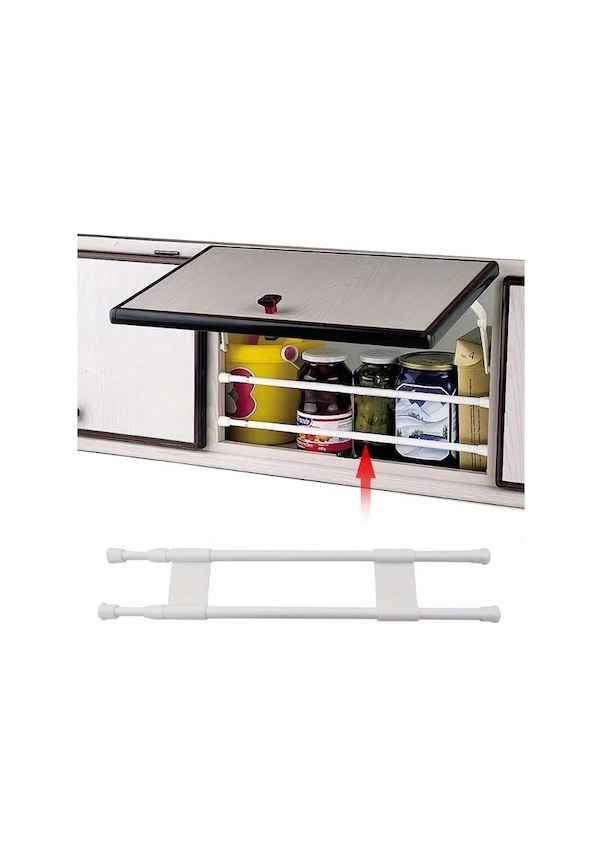 Resim Cloud011 Beyaz Pvc Genisletilebilir Dolap Askisi 15.75-27.56 Inch Rv Dolap Parcasi 