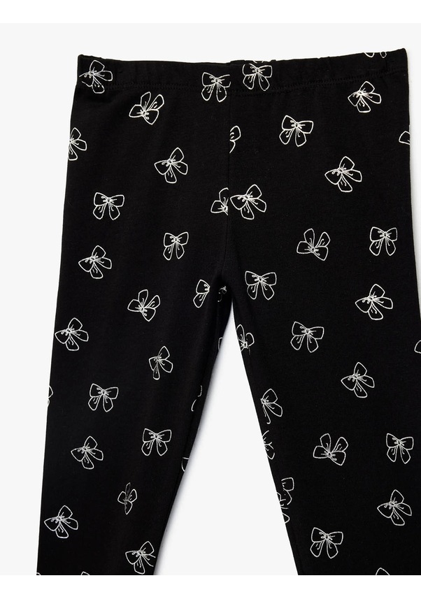 Resim Koton Kurdele Baskılı Siyah Kız Çocuk Tayt 6skg40106ak Siyah 