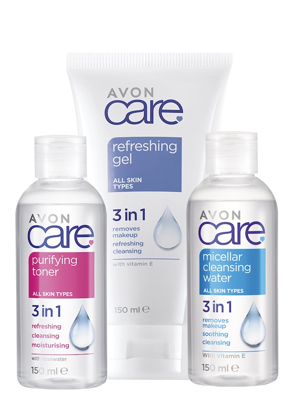 Avon Care Refreshing 3'ü 1 Arada E Vitaminli Makyaj Temizleme Jeli Cilt Temizleme Toniği ve Micellar Su Paketi
