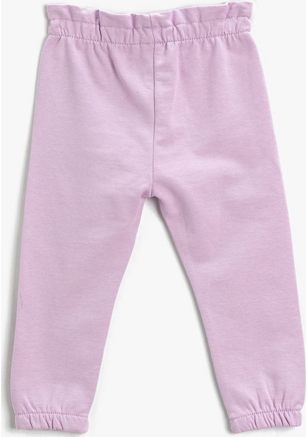 Resim Koton Basic Jogger Eşofman Altı Beli Büzgülü Lastikli Şardonlu Lila 3smg40005ak 3SMG40005AK370 Lila 