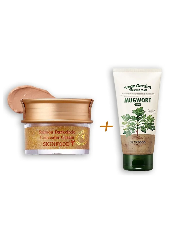 Skinfood Salmon Concealer (2) + Vege Garden Cleansing Foam Mugwort 150 ML Skinfood Salmon Concealer (2) + Vege Garden Cleansing Foam Mugwort 150 ML