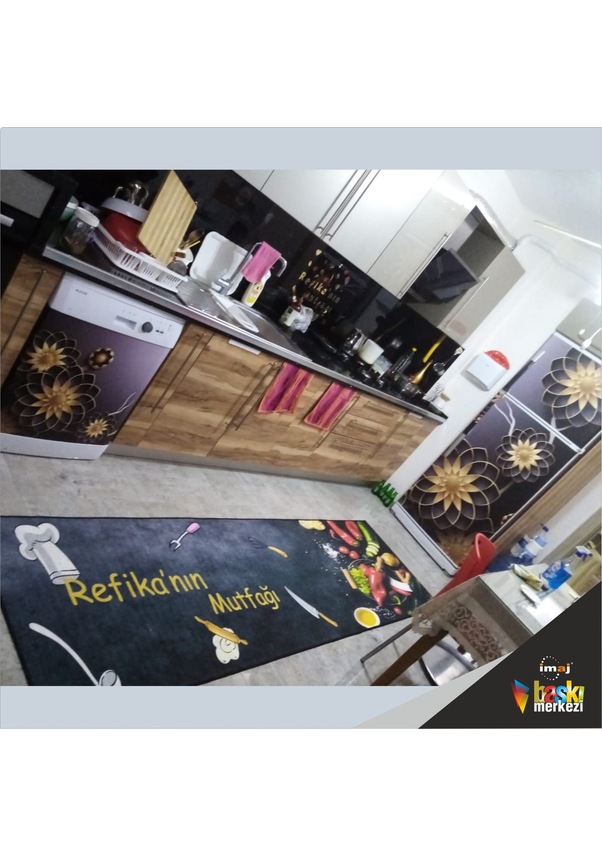 Buzdolabı Ve Bulaşık Makinesi Kapak Folyo Kaplama Çiçekler (408896359) OE9567