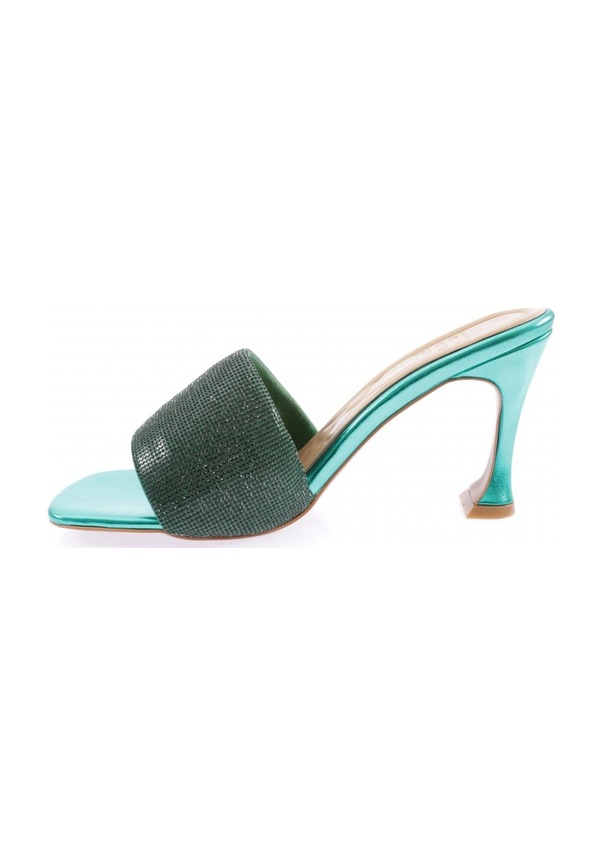 Resim Dgn 8021-23y Kadin Silver Taşli Topuklu Terlik 8021-2219-R1938 Yeşil 