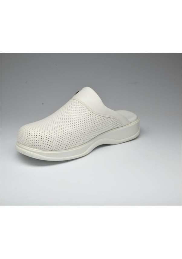 Resim Beyaz Renk Ortopedik Taban Sabo Doktor Terliği Hastane Terliği Beyaz 