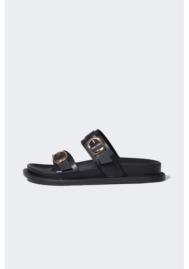 Resim DeFacto Kadın Düz Taban Suni Deri Terlik D8989AX25SMBK23 Siyah 