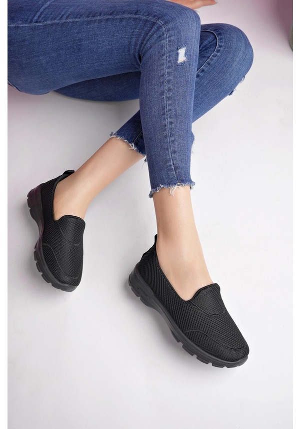 Resim Muggo Willa Garantili Kadın Ortopedik Bağcıksız Nefes Alabilen Hafif Yürüyüş Sneaker Spor Ayakkabı 001 