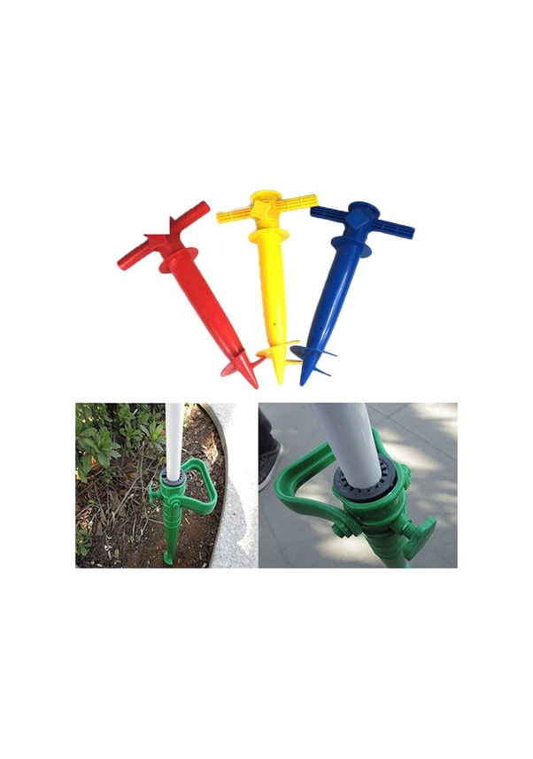 Resim Sones Adet Plaj Şemsiyesi Tabanı Yerleştirme Bağlantı Parçası Plastik Pim Rastgele Renk Teslimatı 