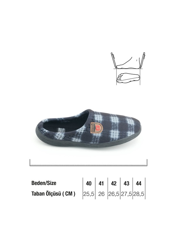 Resim Gezer Erkek Kışlık Rahat Taban Ev Bahçe Terlik Siyah 