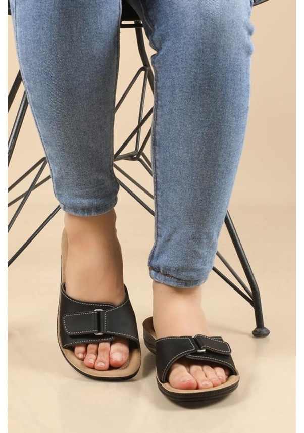 Resim Ceyo 9808-15 Topuk Jelli Anatomik Taban Kadın Terlik Siyah 36-40 Siyah 