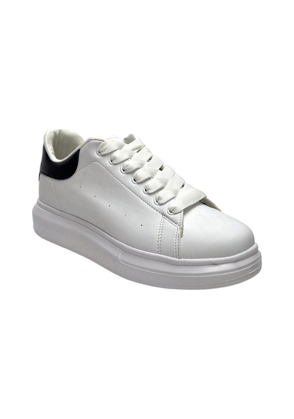 Resim Unisex Yüksek Taban Günlük Spor Sneaker Ayakkabı Beyaz Siyah-beyaz Sıyah Beyaz - Siyah 