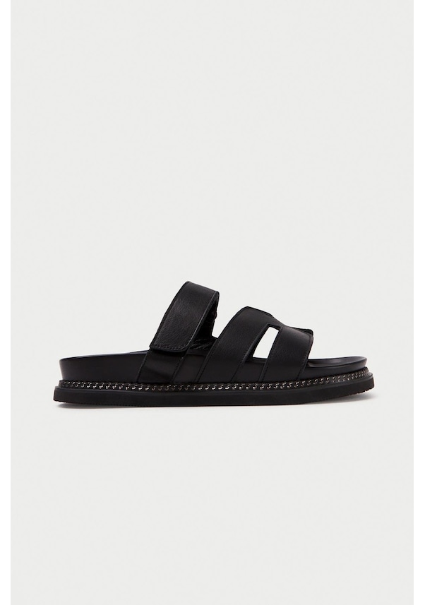 Resim Mubiano Hakiki Deri Mb3838-s Ortopedik Taban Kadın Siyah Terlik Siyah 