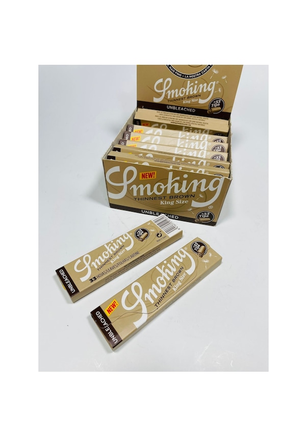 Smoking Thinnest Brown Kingsize Zıvanalı Sigara Kağıdı 33'lü