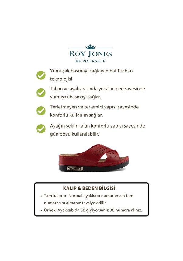 Resim Kadın Ortopedik Yumuşak Tabanlı Terletmeyen Çift Bantlı Hasır Tipi Delikli Rahat Anne Ev İçi Terliği Kırmızı 