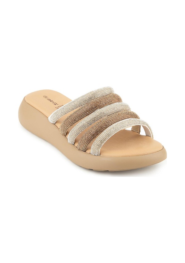 Resim Muya Laki Anatomik Taban Kadın Terlik Altın 