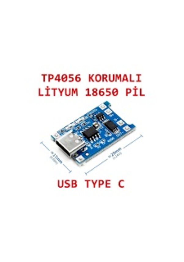 TP4056 Korumalı Type-C USB Girişli Şarj Modülü Fiyatları ve Özellikleri