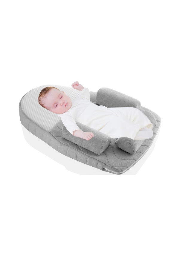 Resim Babyjem Kiraz Çekirdekli Düz Kafa Fonksiyonlu Reflü Yastığı Gri 