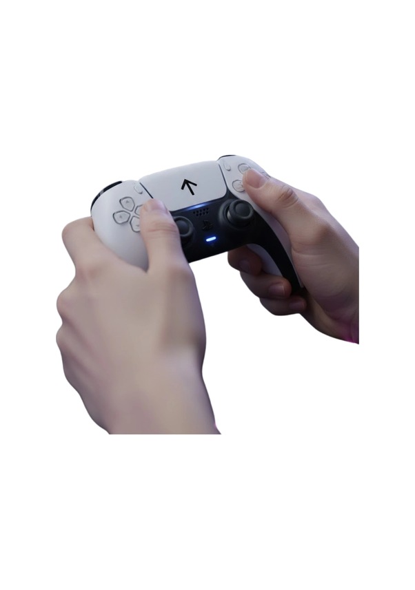 Resim Kablosuz Oyun Kumandası Ps5 İçin Titreşimli Ve Konforlu Kullanım 