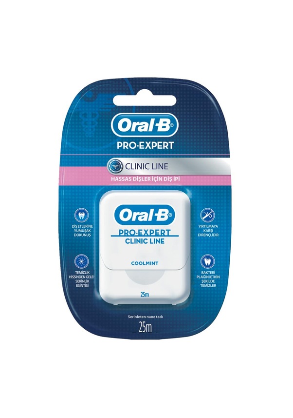 Oral-B Pro-Expert Clinic Line Hassas Dişler İçin Nane Aromalı Diş İpi 25 M x 3 Paket NQ10113