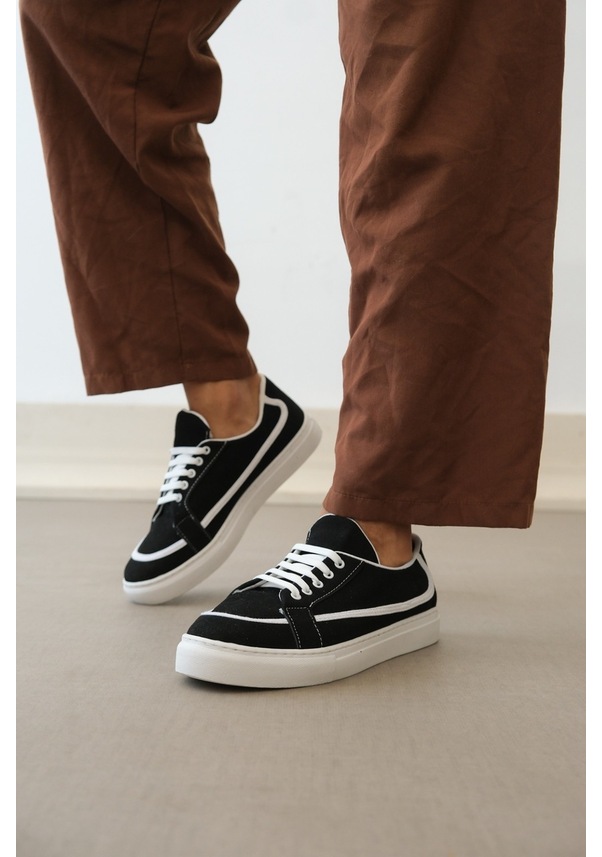 Resim Ba0351 Boa Bağcıklı Deri Tozu Günlük Siyah Renk Spor Ayakkabı bb-ba0351-syh-10760 001 