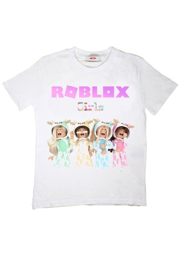 Roblox Girls Çocuk Tişört Beyaz Unisex