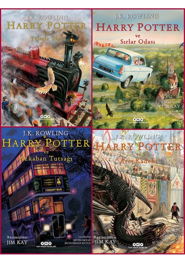 Harry Potter Felsefe-Sırlar-Azkaban-Ateş Ciltli Resiml Özel Baskı ...