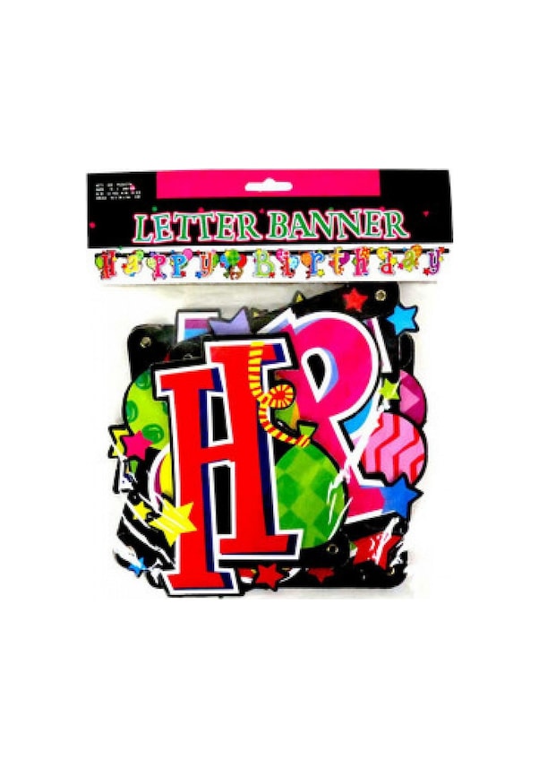 Resim Balon Temalı Banner Happy Birthday Banner Yazısı Doğum Günü Süsü +3 
