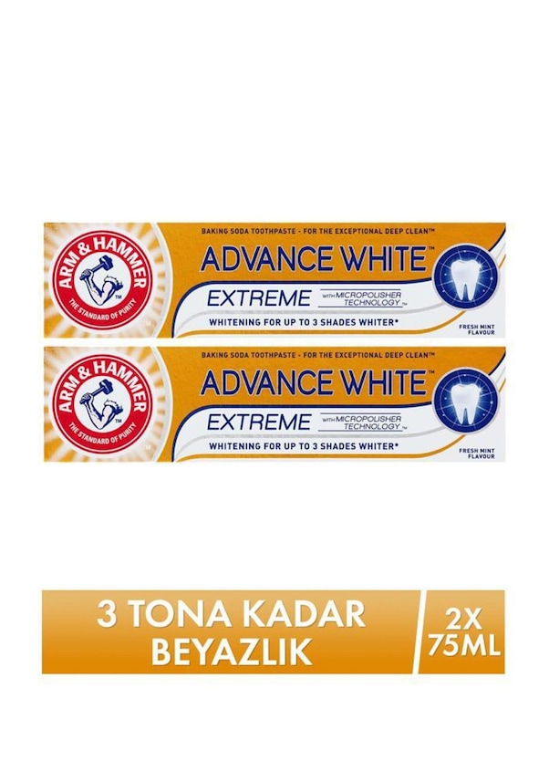 Arm Hammer Advance White 3 Tona Kadar Beyazlatıcı Diş Macunu 2 x 75 ML