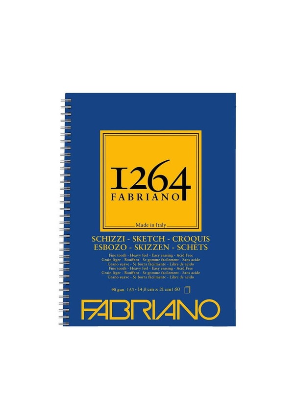 Fabriano 1264 Sketch Paper Eskiz Çizim Defteri 90 G A5 60 Yp Yan