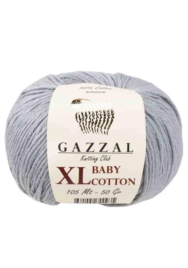 Gazzal Baby Cotton XL El Örgü İpi Gri 3430