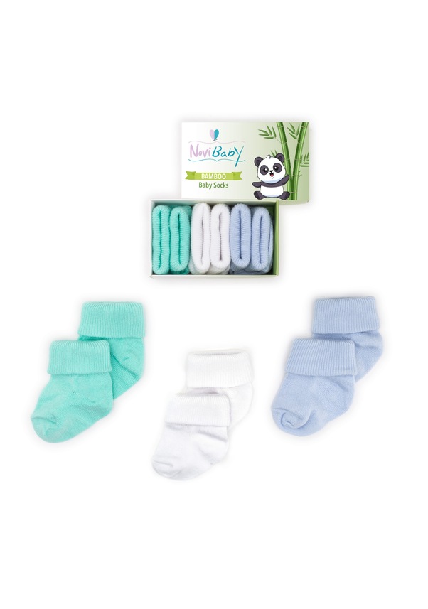Novibaby 3'lü Bambu Yenidoğan Bebek Çorabı I Fresh I 0-6 ay Novibaby 3'lü Bambu Yenidoğan Bebek Çorabı I Fresh I 0-6 ay