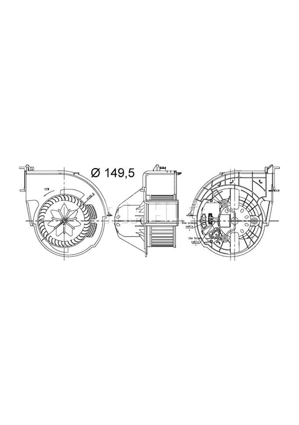 Resim KNECHT AB83000S Fan Motoru (280×323) Bmw X5 E70 (Eno:8Ew351000694) 
