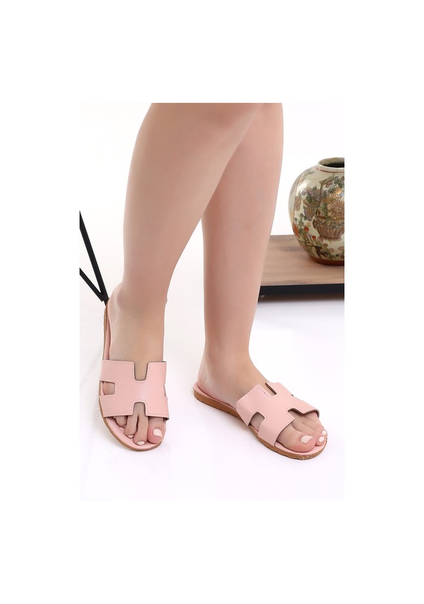 Resim Rs 1215 Hrms Günlük Rahat Ev Dışarı Gündelik Kadın Terlik Pudra 