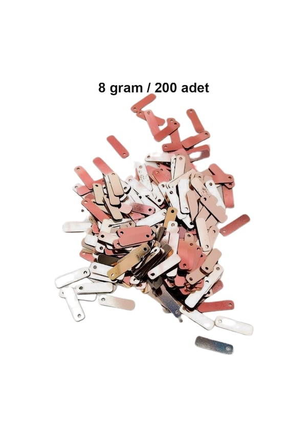 Resim Açık Kırmızı 15 X 5 Mm Dantel Oya Yazma Halhal Abiye Lazer Kesim Pul 200 Adet / 8 Gram 