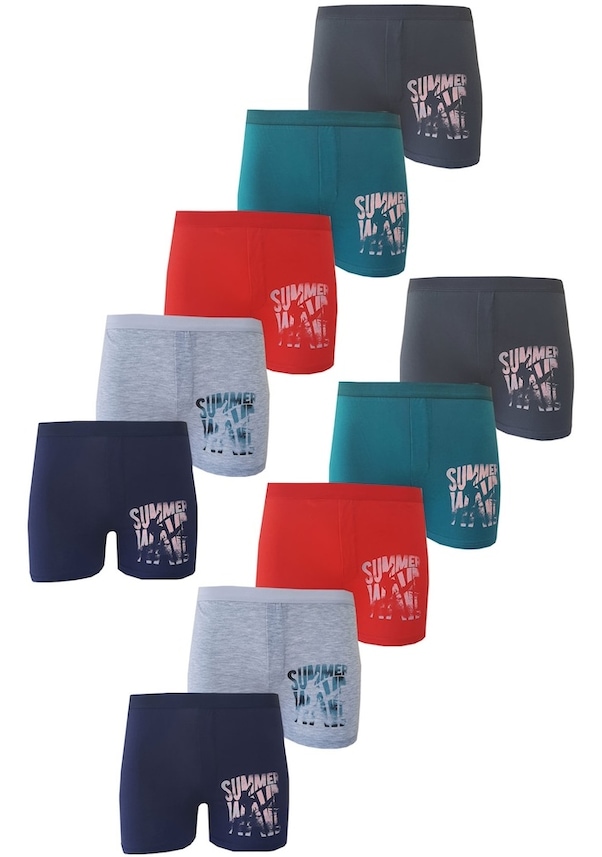 Koza Erkek Çocuk Renkli Desenli Baskılı Boxer Külot 10 Lu Paket Koza Erkek Çocuk Renkli Desenli Baskılı Boxer Külot 10 Lu Paket