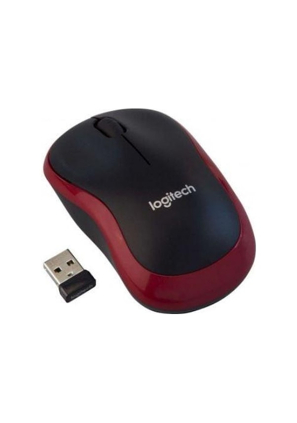 Resim Logıtech M185 Kablosuz Usb Mouse Kırmızı 910-002237 Optik 