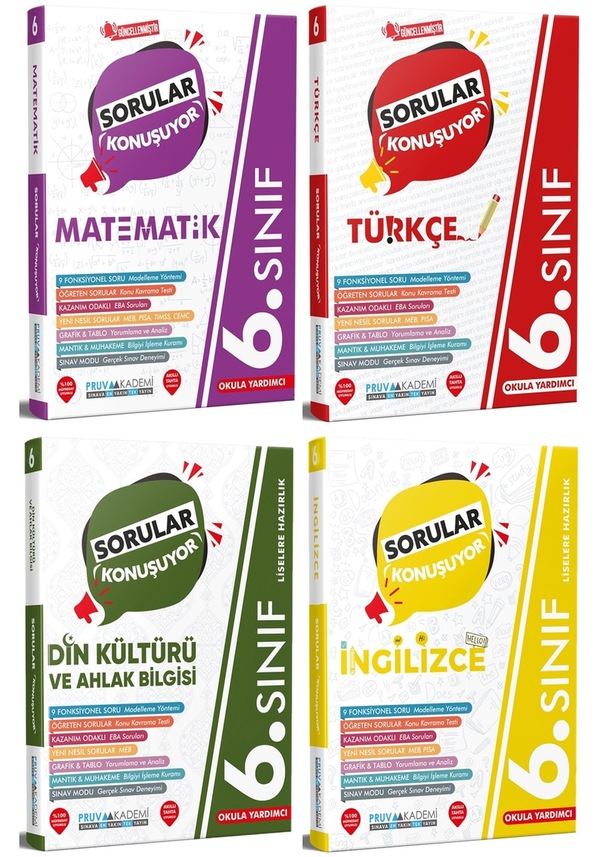 Pruva Akademi 6. Sınıf Matematik + Türkçe + Din + İngilizce Sorular ...