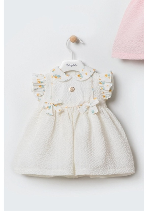 Kız Bebek Kolları Çiçekli Elbise