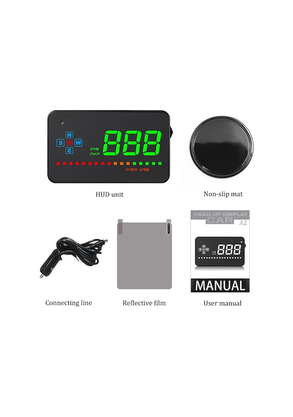 Resim Springsun Evrensel Hud Gps Hız Göstergesi - 3.5" Büyük Ekran, Otomatik Açma/kapama, Çok Renkli Görüntü, Tüm Araçlar İçin Uygun 
