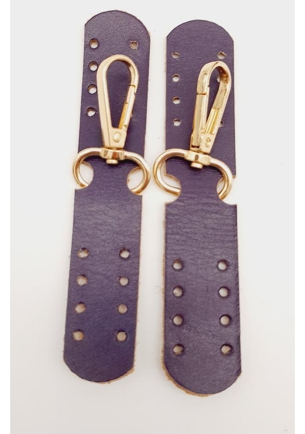 Resim Angel Çanta Aksesuar Gerçek Deri Kanatlı Kancalı Böce Mor Light Gold Metalli 