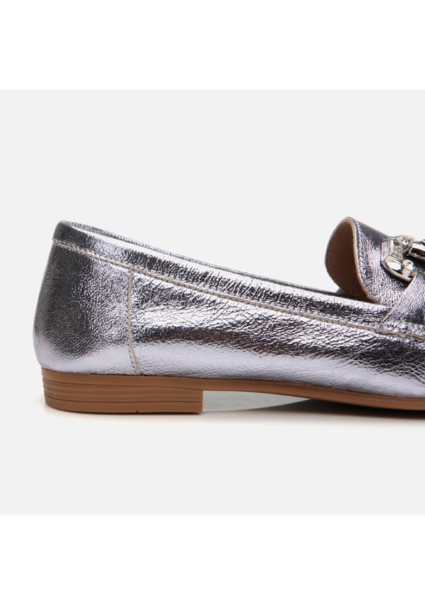 Resim Hotiç Hakiki Deri Lame Kadın Tokalı Loafer 01ayh306740a210 Lame-sılver Gümüş 