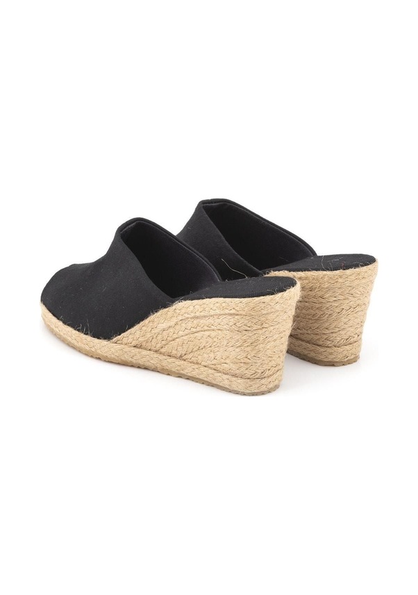 Resim Hasır Siyah El Işi Kadın Keten Günlük Terlik Siyah 