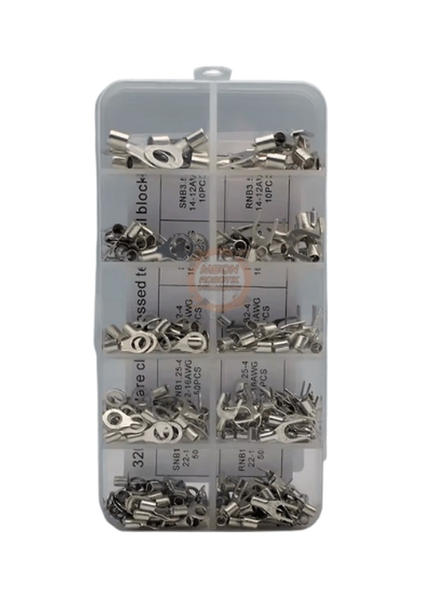 Resim Halka Ve Çatal Tip Kutulu İzolesiz Kablo Pabuç Terminali Seti 320 Parça 5 Boy 