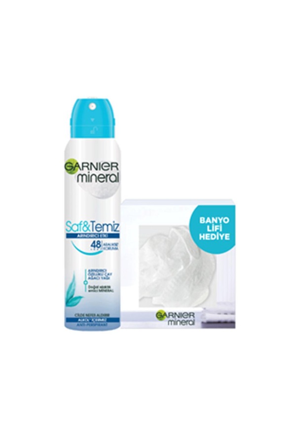 Garnier Mineral Arındırıcı Etki Sprey Deodorant 150 ML + Banyo Lifi