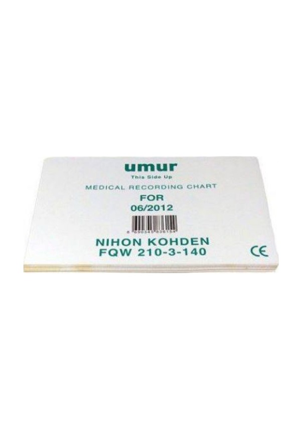EKG-Thermopapier Falzlage Für Nihon Kohden FQW210-3-140 – 210 X 139,7 Mm, 216 Blatt, Unbedruckt, Mit Steuerpunkt