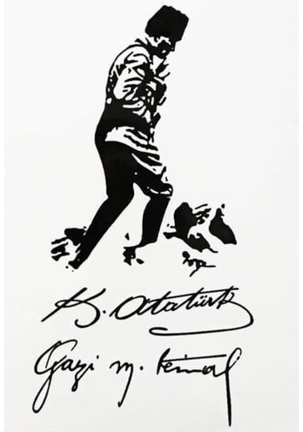 Resim Şapkadan Geçici Atatürk Dövme 45645dr56550 