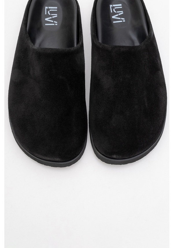 Resim Luvi Shoes Space Siyah Süet Hakiki Deri Önü Kapalı Kadın Terlik Siyah 