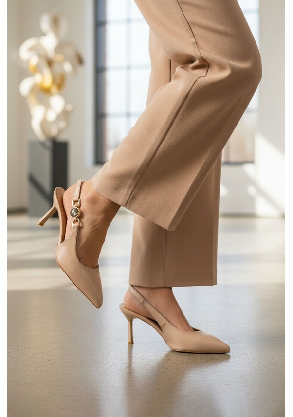 Resim Bej Kadın İnce Topuklu Abiye Ayakkabı 312569 Z Bej 