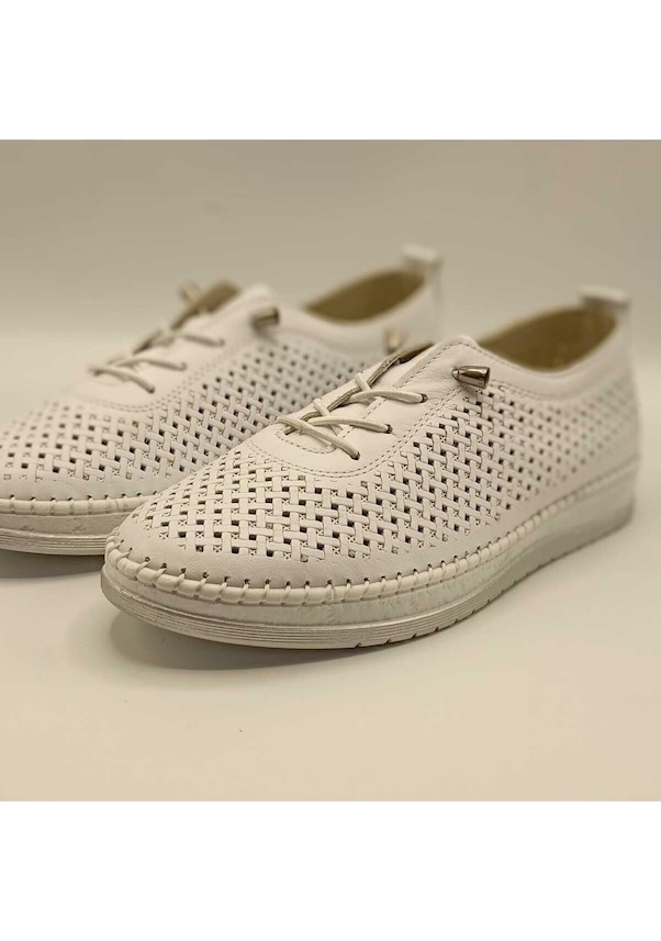 Resim Lugano Beyaz Deri Günlük Ayakkabı Beyaz 